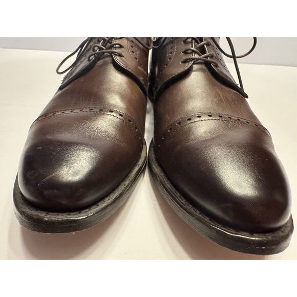 Size 11 D Allen Edmonds Clifton Brown Leather Cap Toe Lace Up Dress Shoes Oxford - Picture 2 of 14